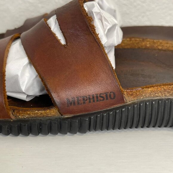 Mephisto Sandals Brown Leather Thong Toe Loop Slip On Women's Size 41 EU/11 US - Picture 10 of 11